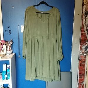 Army Green Knee length dress